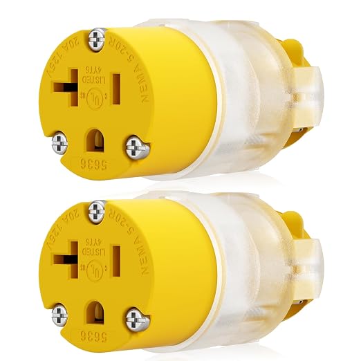 ELEGRP Lighted 20 Amp 125 Volt NEMA 5-20R 2 Pole 3 Wire Grounding Straight by ELEGRP%7CELEGROUP