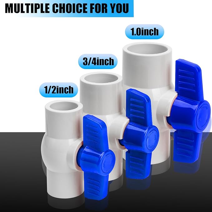 6PCS 1" PVC Ball Valve, Shut-Off Ball Valves Socket - Image 5