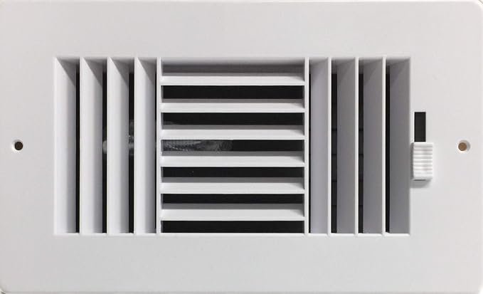 HBW Three-Way Plastic Side Wall/Ceiling Register in White 8" w X 4" h by KumpelAire