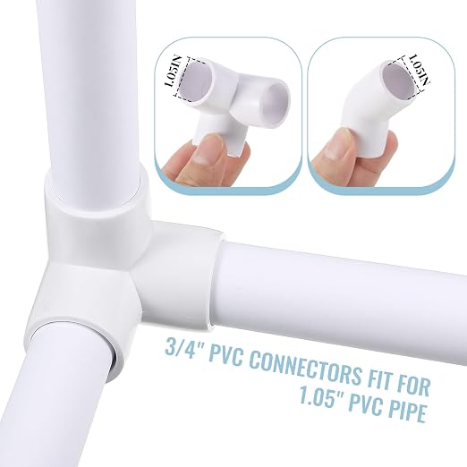 Xuniea 42 Pieces 3/4 Inch PVC Pipe Fittings Elbow Set Tent Connection Tee Heavy - Image 3