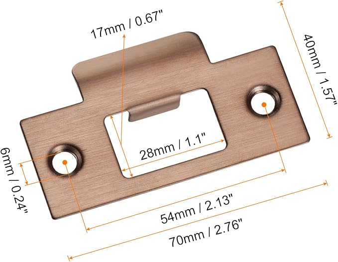 uxcell t Door Strike Plate, Rose Gold - Image 2