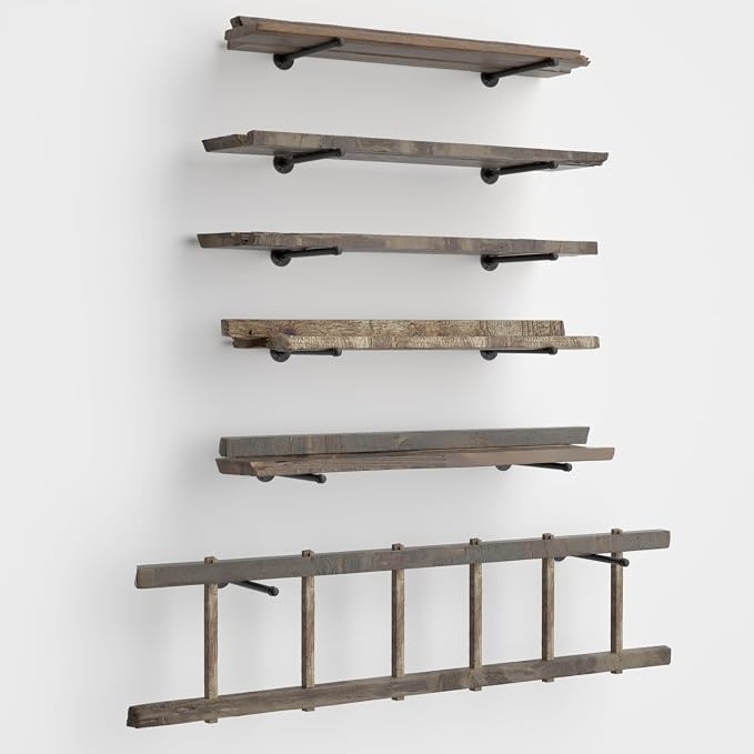 12 Pack Pipe Shelf Brackets Black 12 Inch Floating Shelving Bracket | Industrial - Image 8
