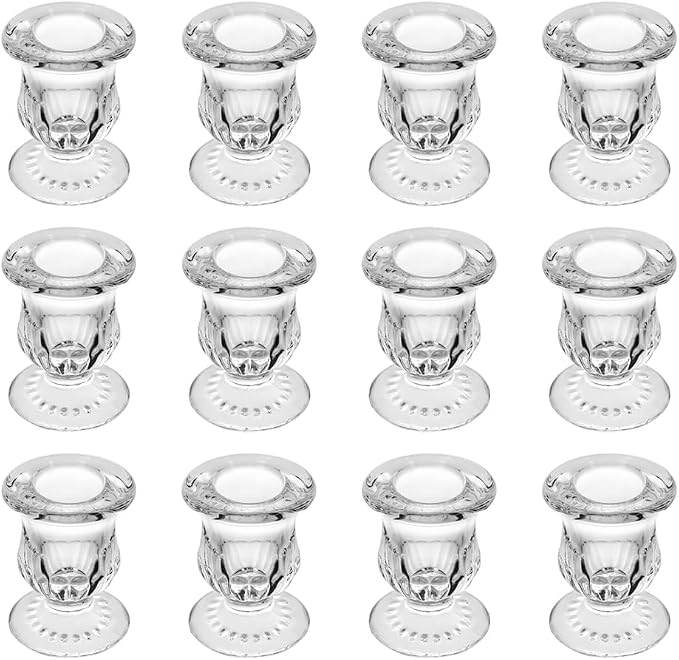 Glass Taper Candle Holder Set of 12 by BTGLLAS
