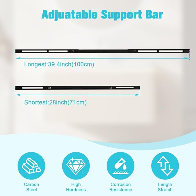71-100cm Undermount Sink Brackets Kit, Adjustable Carbon Steel Supports - Image 4