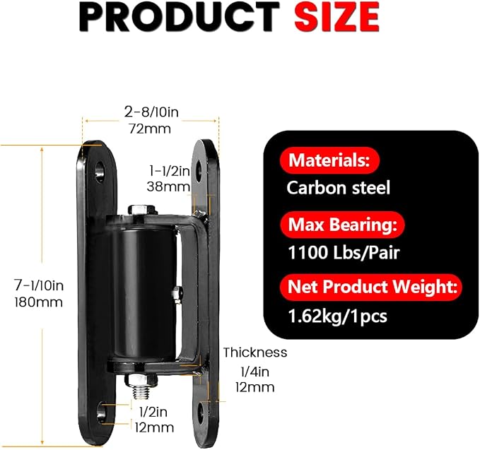 2 Pack Heavy Duty Outdoor Gate Hinges - Image 6