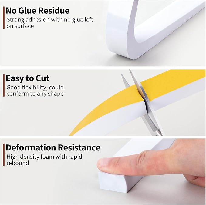 Yotache White High Density Foam Tape 1" x3/4", Total 13 Ft | - Image 6