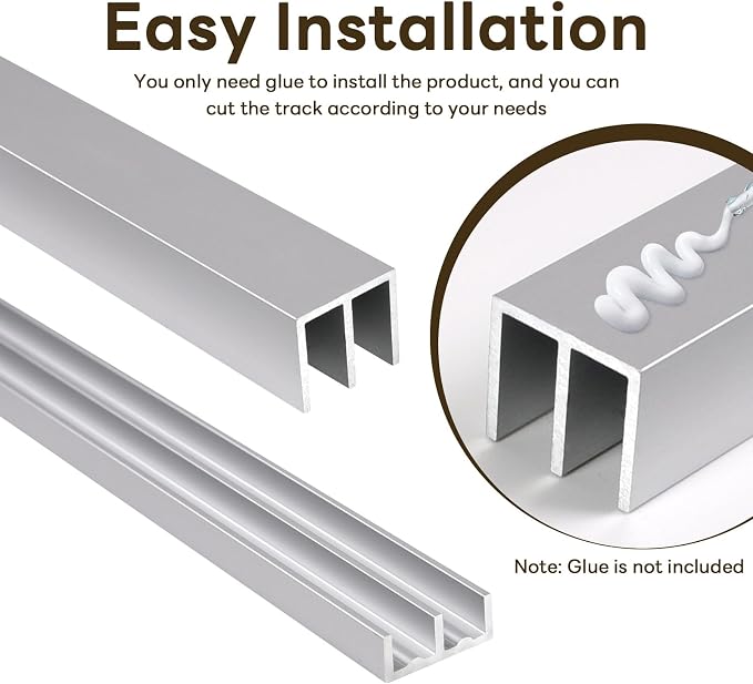 2Sets Aluminum Sliding Door Track Set - Image 7