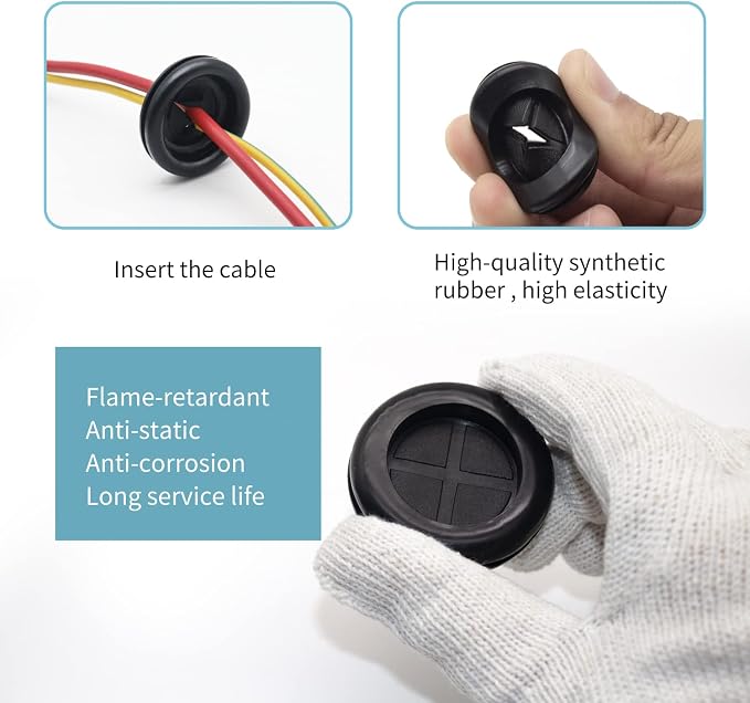 Vrupin 66Pcs Rubber Grommet Assorted Kit, Drill Hole Firewall Hole Plugs Wire - Image 3
