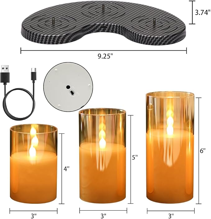 GenSwin Glass Rechargeable Flameless Candles - Image 2