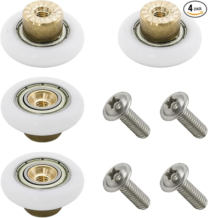4 Pcs 23mm Shower Sliding Door Roller Replacement Wheels | Shower Door Rollers by Unknown