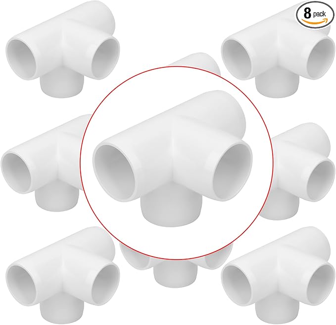 8Pack 1-1/4IN 4-Way PVC Pipe Fittings SCH40 Furniture Grade PVC Elbow Corner by Lswteiz