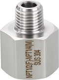 1 Pack 304 Stainless Steel FeMale to Male Adapters, 1/2" FeMale NPT x 1/4" Male by Rebower