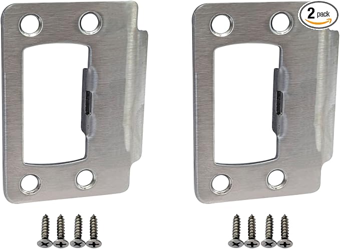 Solid Brass Universal Type Restorer Lock Strike Plate, 2-1/4" x 1-3/4" by QCAAHardware