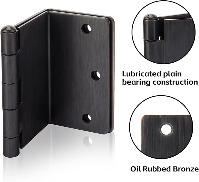3 Pack Offset Hinges Oil Rubbed Bronze Expandable Door Hinges 3.5 Inch Heavy - Image 3
