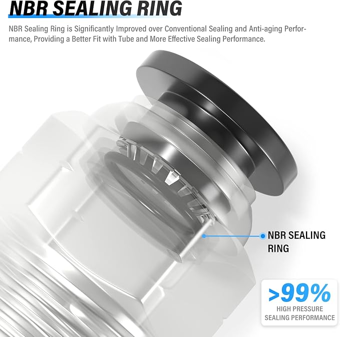 TAILONZ PNEUMATIC Elbow and Straight Combination 1/2 Inch Tube OD x 1/4 Inch - Image 9