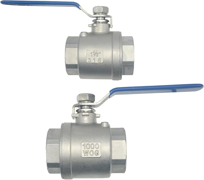 2Pcs 316 Stainless Steel 1.5" Full Port Ball Valve - Image 4