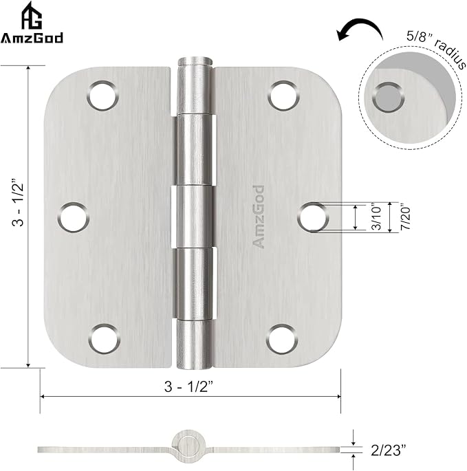 Door Hinges Brushed Nickel - Image 3
