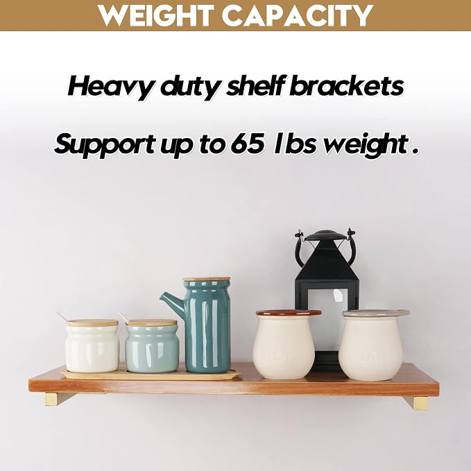 AddGrace Industrial Black Shelf Brackets 6 Inch L Brackets - Image 6