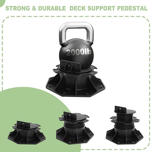 24Pack Adjustable Deck Support Pedestal, 2-3/8" to 5-1/2" Height | Deck - Image 2