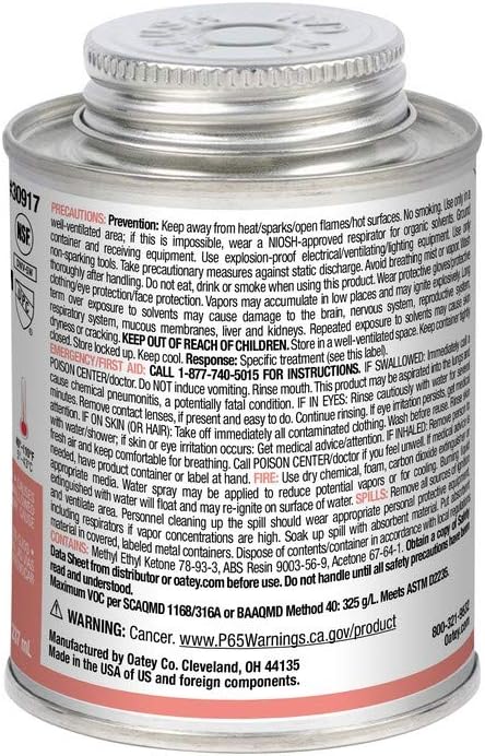 Oatey 30917 Hydraulic Cements, 8 oz - Image 6