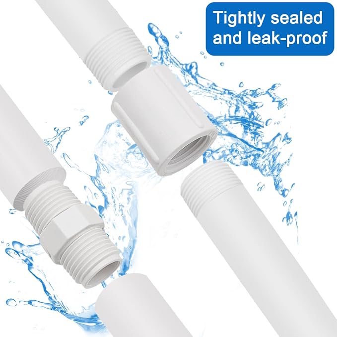 12 Pcs 1/2 Inch PVC NPT Pipe Fittings - Image 4