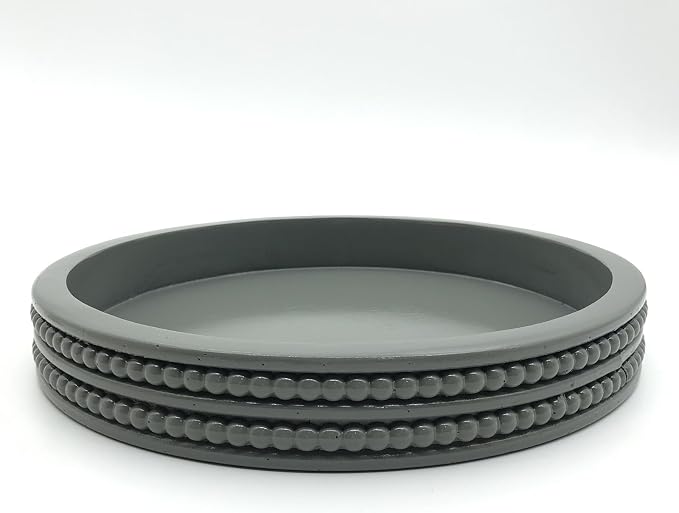 Carah & Cossh Round Wooden Tray, Round Modern Decorative Tray - Image 2