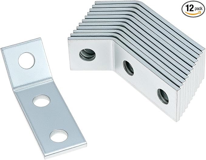 QWORK 12 Pack 135° Inside Angle Brackets – 3-Hole Connectors by QWORK