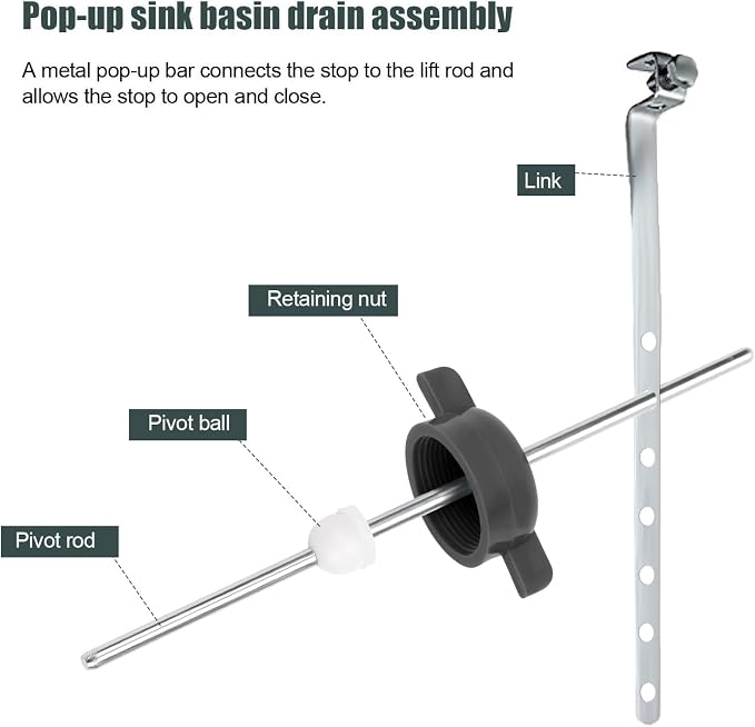 2pcs Bathroom Sink Pivot Rod Replacement - Image 5
