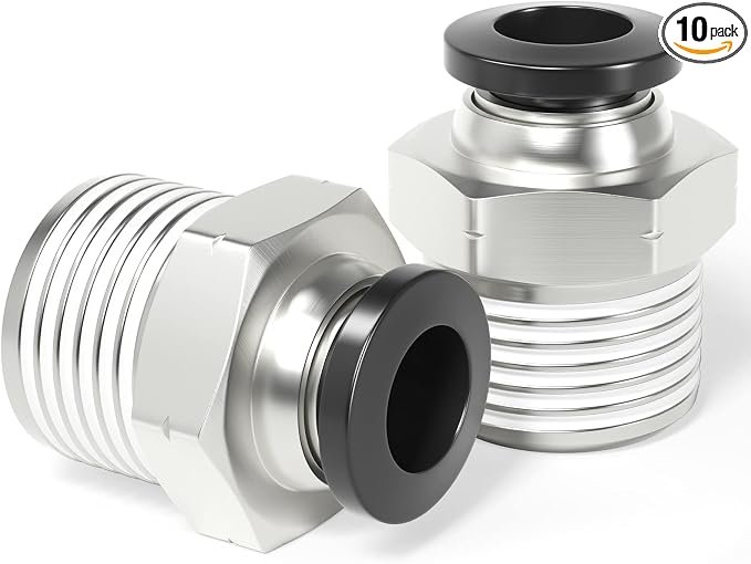 TAILONZ PNEUMATIC Male Straight 8mm Tube OD x 1/2 Inch NPT Thread Push to by TAILONZPNEUMATIC