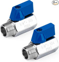 2 Pack 3/8" Mini Ball Valve, 304 Stainless Steel Water Flow Control Male x by CTJfyrdian