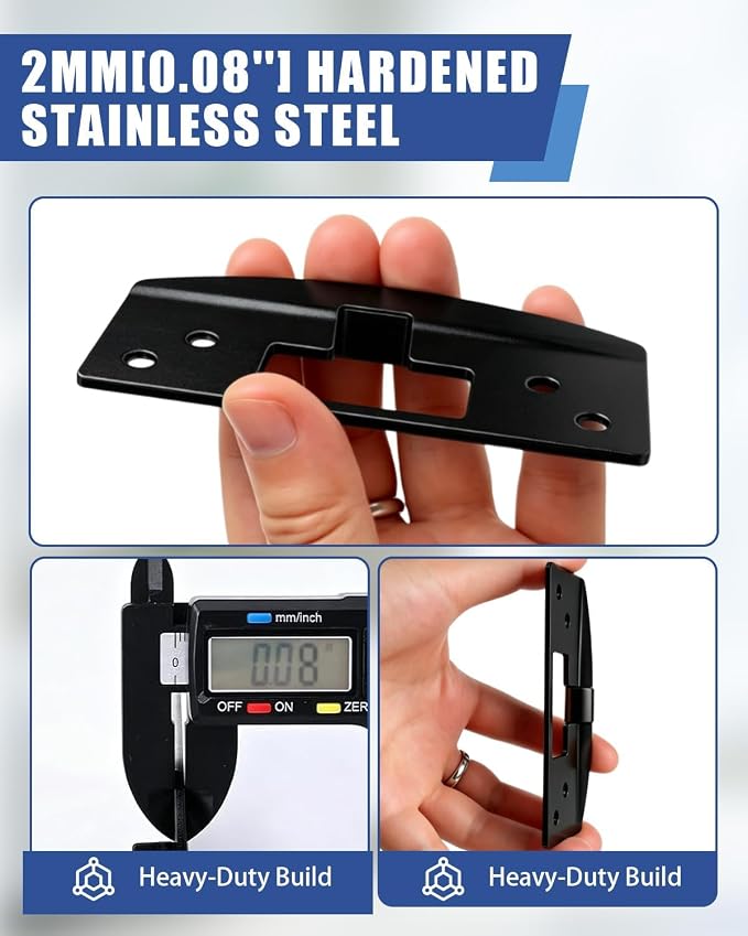Black Extra Large Door Strike Plate, Adjustable Door Strike Plate, Large-Hole - Image 4