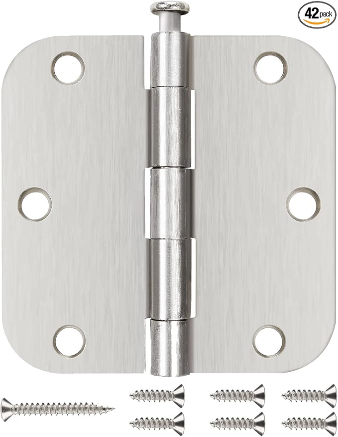 42 Pack Brushed Nickel Door Hinges 3.5 Inch by JIWDOORHINGESFORHOME