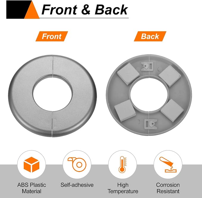 HARFINGTON 2pcs Wall Split Flange 26.5mm/1" Self-Adhesive Plumbing Cover Plates - Image 5