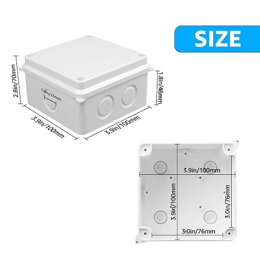 NineLeaf White Junction Box, IP65 Waterproof ABS Plastic Electrical Enclosure - Image 7