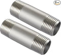 Beduan Stainless 3/4 NPT Male Threaded 2" Length Nipple Pipe Fitting 2 PCS | by Beduan