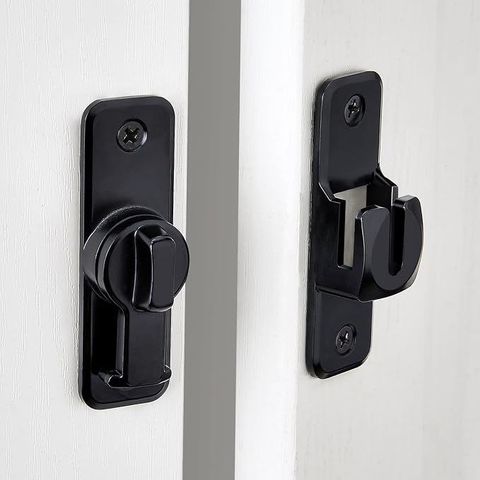 10 Pcs Black 90/180 Degree Flip Latch, Zinc Alloy Barn Door Latch | Right Angle - Image 6