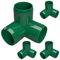 1” 3-Way Elbow Furniture Grade PVC Fitting in Green, Made in USA, UV-Resistant by FORMUFIT