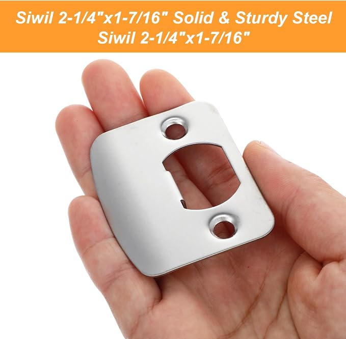 4 Universal Door Strike Plate Stainless Steel Latch Striker Plate | Round Corner - Image 6