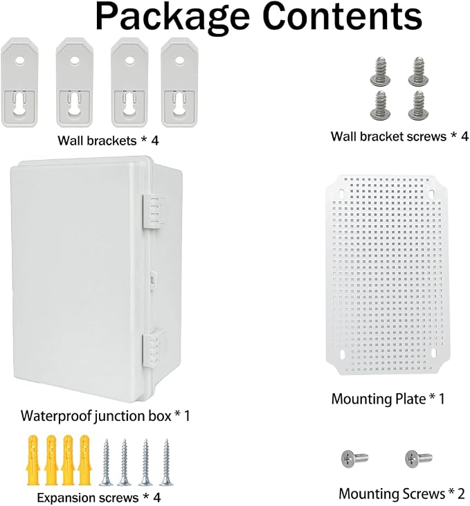 Junction Box, Hinged Cover IP67 Waterproof ABS Project Box - Image 6
