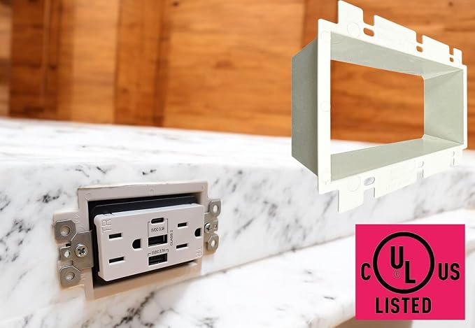 iMBAPrice IMBA-BE3-5 White 3-Gang Non-Metallic Electrical Power Outlet Box - Image 9