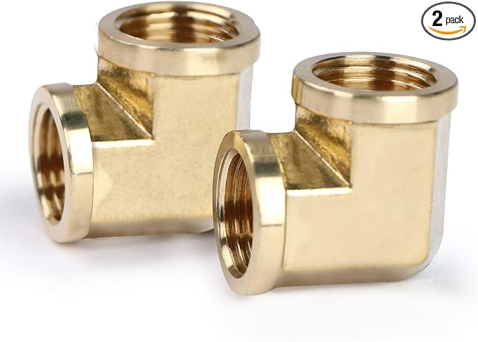 U.S. Solid 2pcs 90 Degree Barstock Street Elbow Brass Pipe Fitting by USSolid
