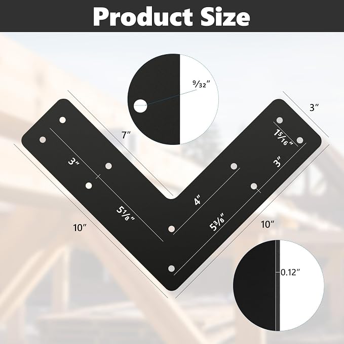 AOKLI 8 Pack 10" X10" Post to Beam Connector Bracket - Image 2