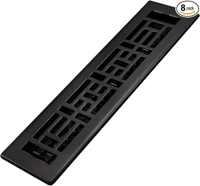 Decor Grates AJH212-BLK Oriental Floor Register, Textured Black by DecorGrates