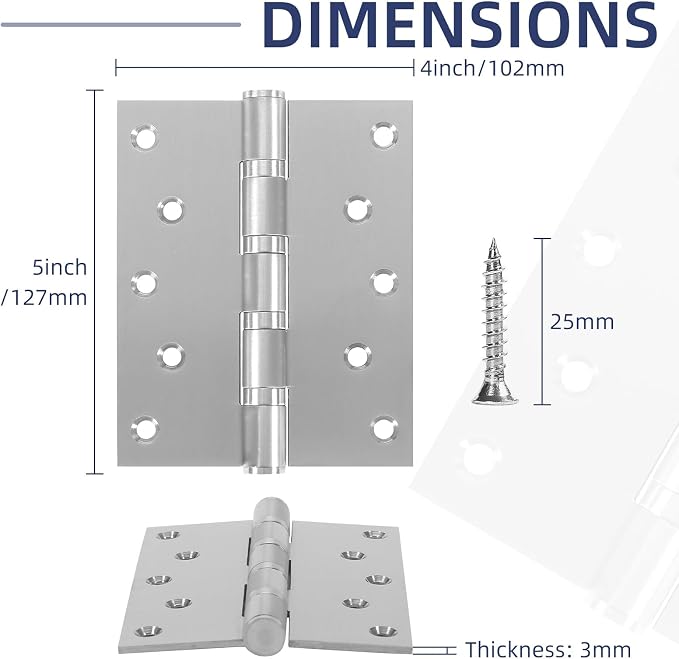 6 Pack Ball Bearing Door Hinges - Image 2