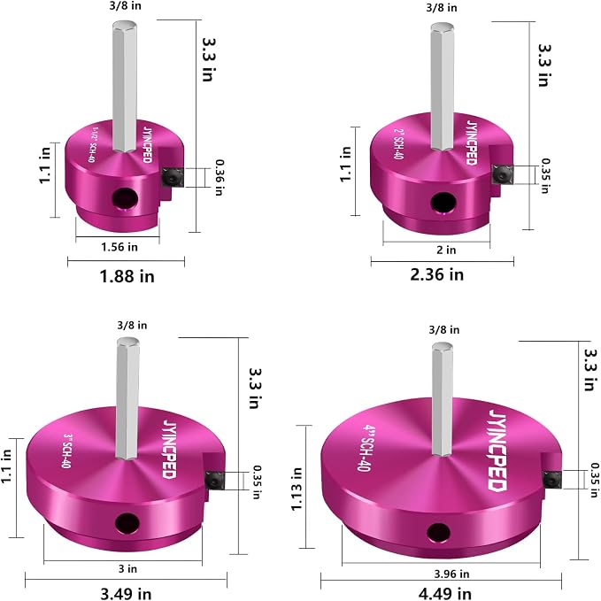 4 Pcs PVC Reamer Kit, Fitting Saver PVC Pipe Reamer Socket Saver Set | Includes - Image 3