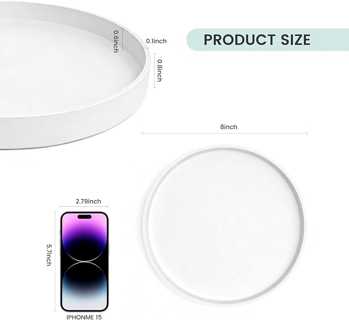 1 Pack 8" Bathroom and Vanity Tray, ABS Bathroom Counter Organizer, Coffee - Image 7