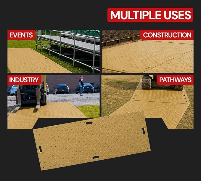 2' x 6' - 1/2" Thick Heavy Duty Ground Protection Mats - Easily Supports 35 Ton - Image 6