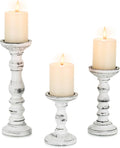 Wood Candle Holder for Pillar, Table Centerpiece, Tall Shabby Chic Decor by CANDELDO