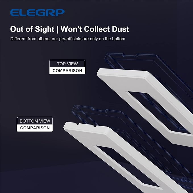 ELEGRP 2-Gang Screwless Decorative Wall Plates, Mid-Size 4.88" height x 4.94" - Image 3