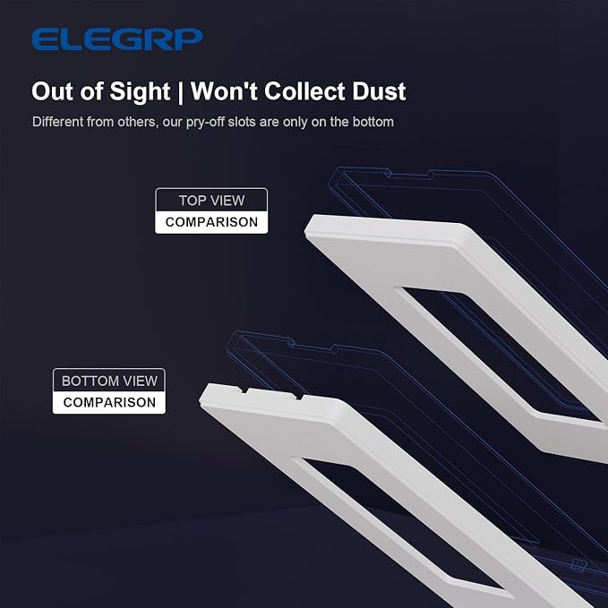 ELEGRP 3-Gang Screwless Decorative Wall Plates, Mid-Size Unbreakable - Image 3